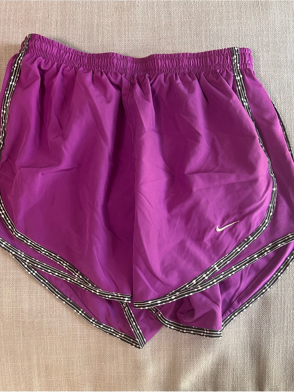 Nike Dri-Fit Women's Purple Athletic Running Shorts with Contrast Trim